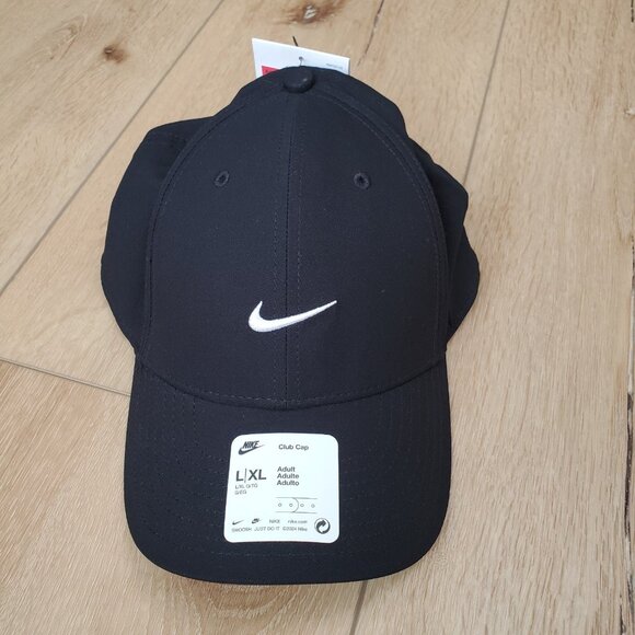 Nike Dri Fit Club Cap Structured Swoosh Hat Black White SZ L/XL Adult FV5563 010 - Picture 3 of 15
